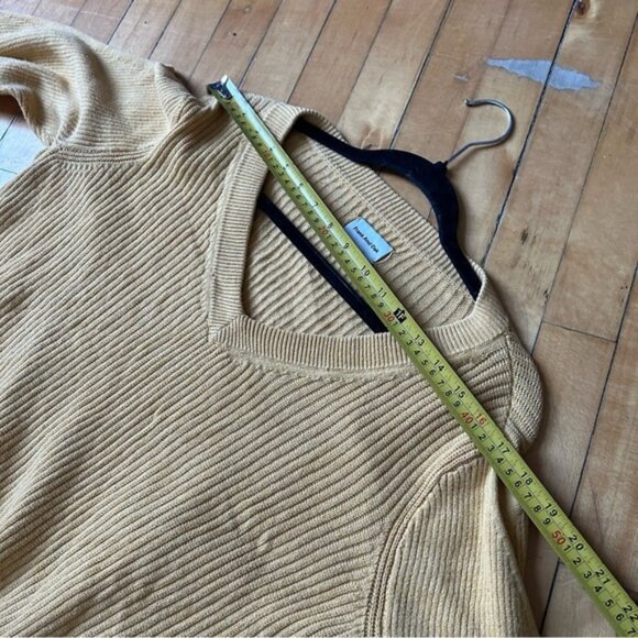 Frank & Oak Cotton Yellow Ribbed Relaxed Sweater - Picture 8 of 9